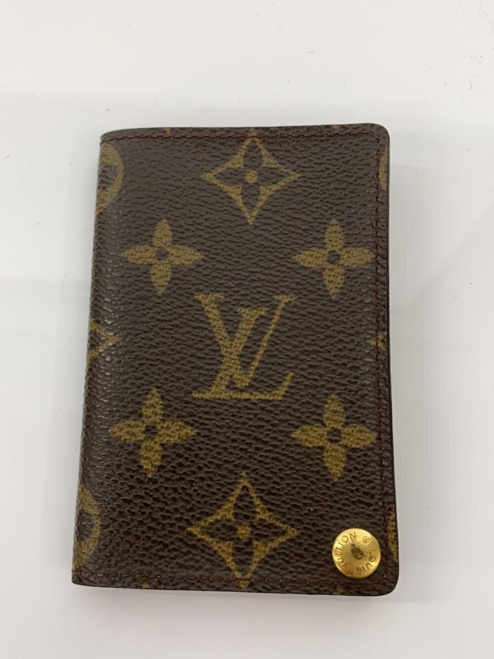 LOUIS VUITTON Porte Wallet Cartes Credit Pression Monogram Canvas Brown